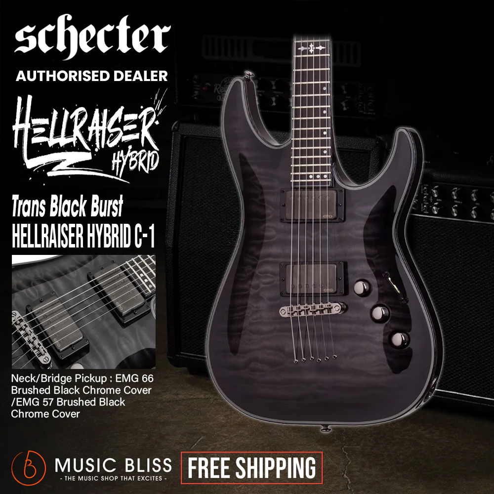 Schecter Hellraiser Hybrid C-1 Electric Guitar - Trans Black Burst
