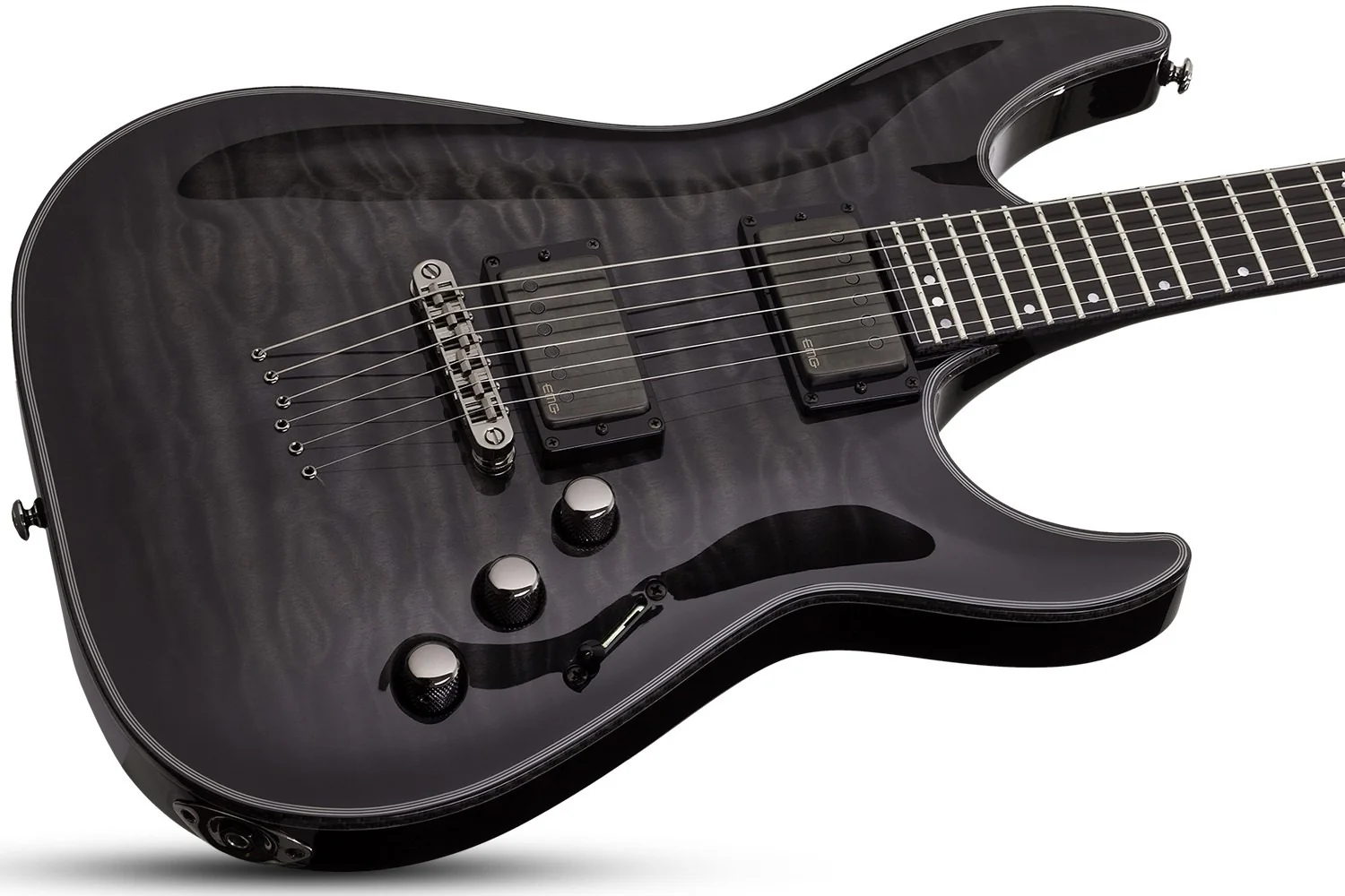 Schecter Hellraiser Hybrid C-1 Electric Guitar - Trans Black Burst - Image 6