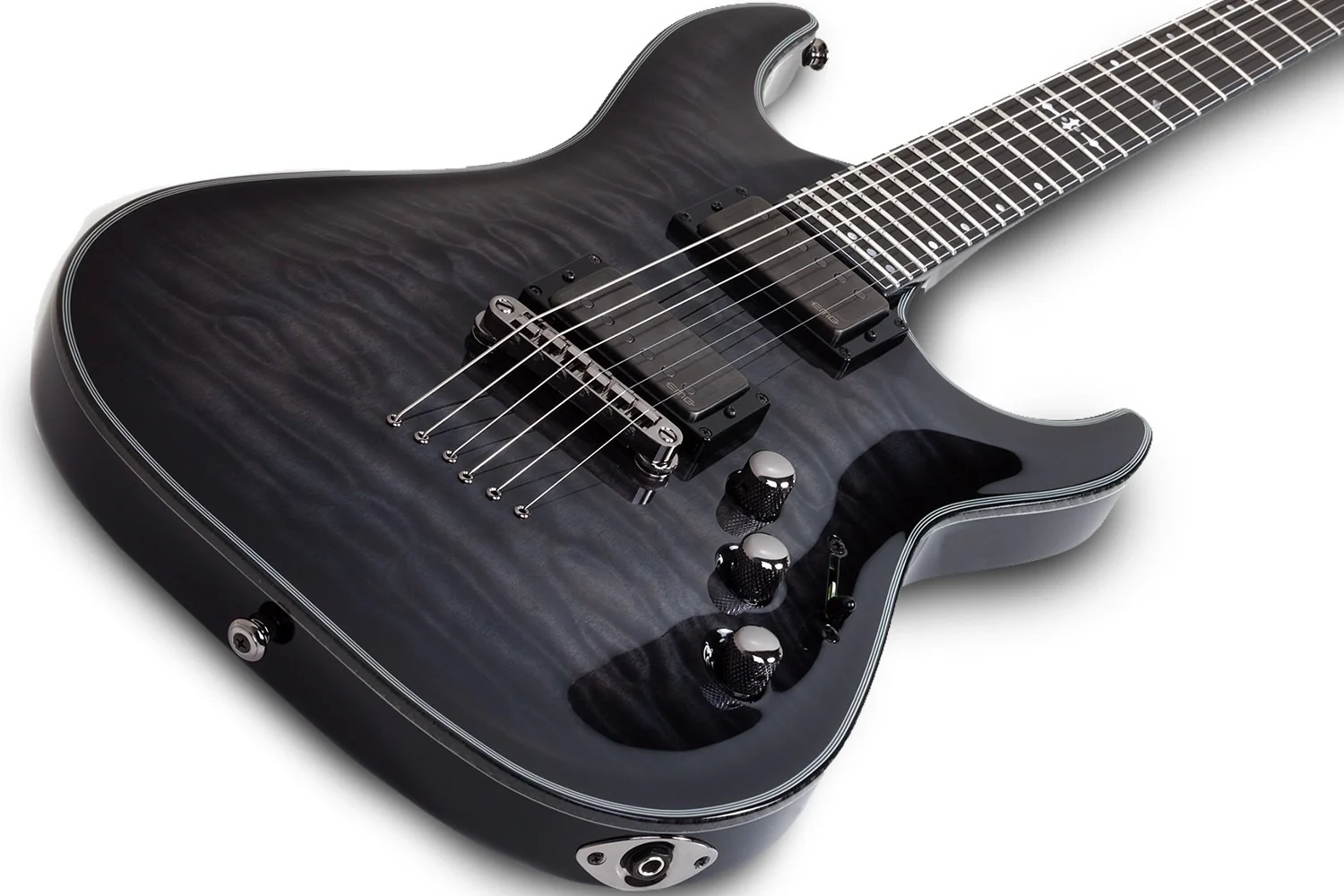 Schecter Hellraiser Hybrid C-1 Electric Guitar - Trans Black Burst - Image 8