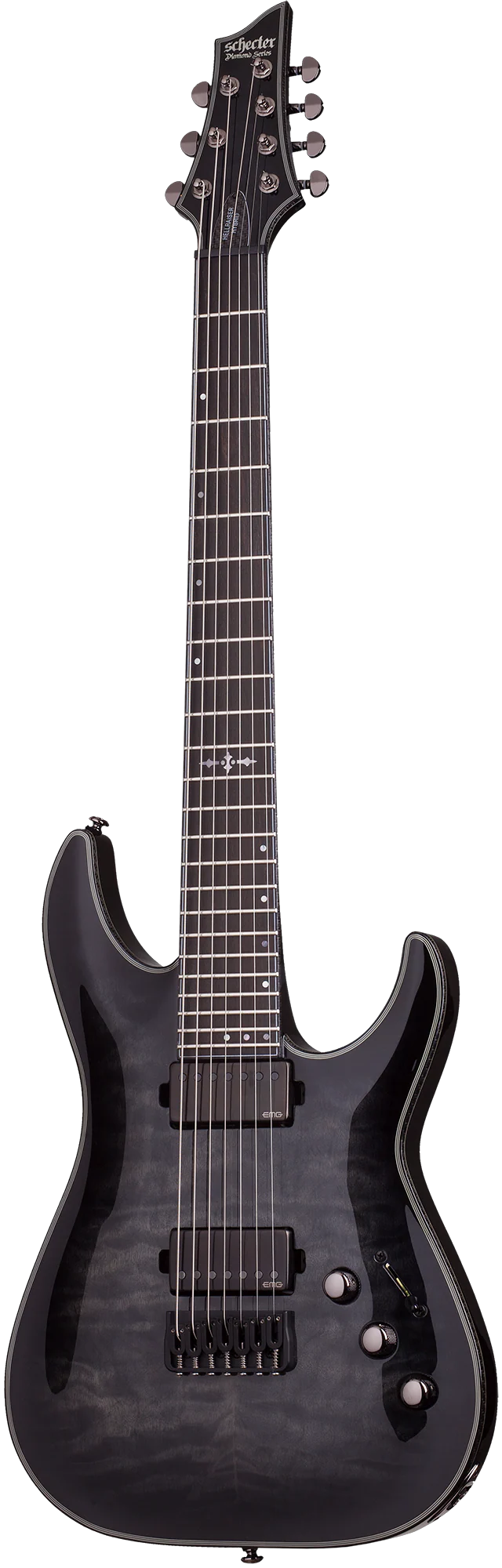Schecter Hellraiser Hybrid C-7 Electric Guitar - Trans Black Burst - Image 2