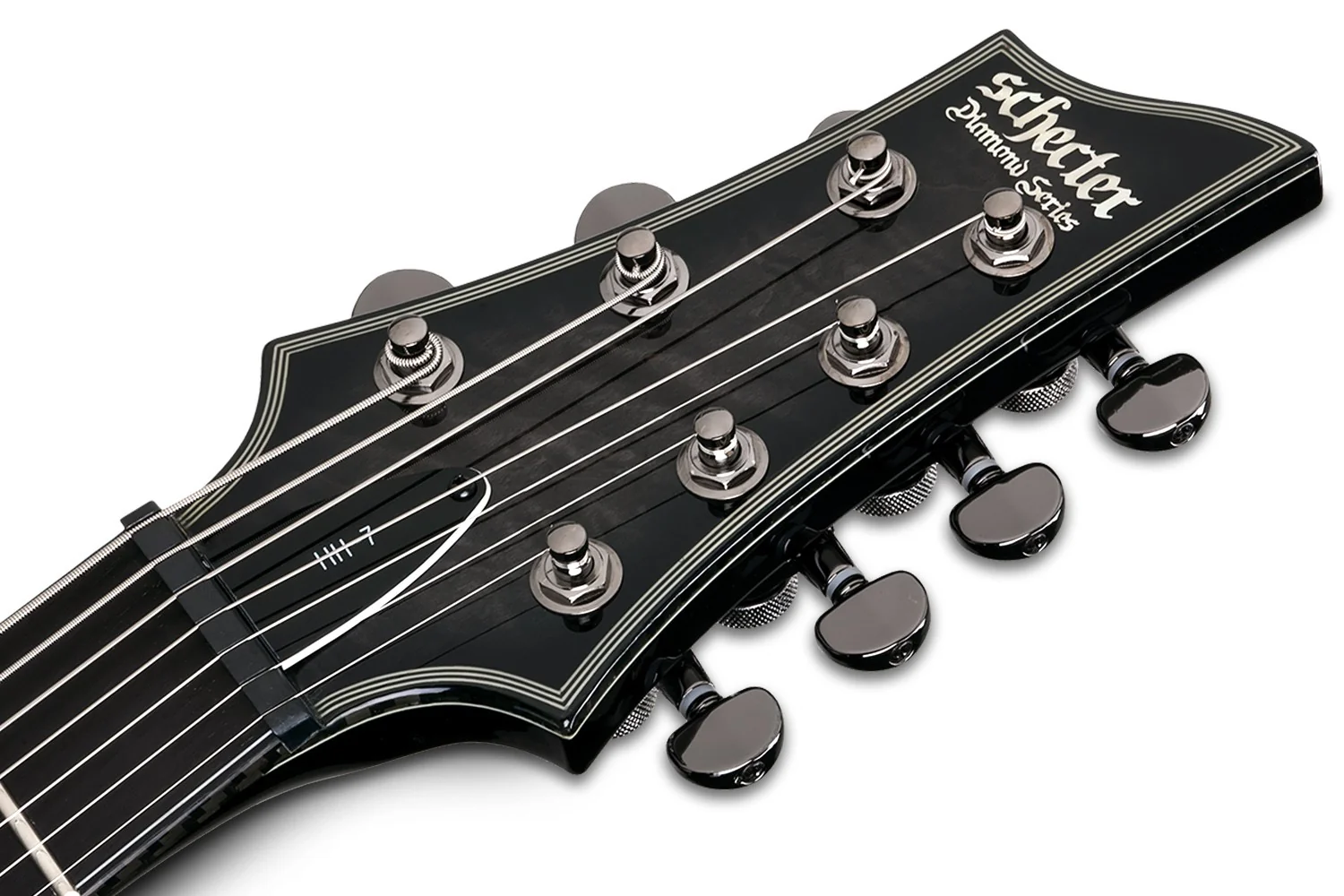 Schecter Hellraiser Hybrid C-7 Electric Guitar - Trans Black Burst - Image 3