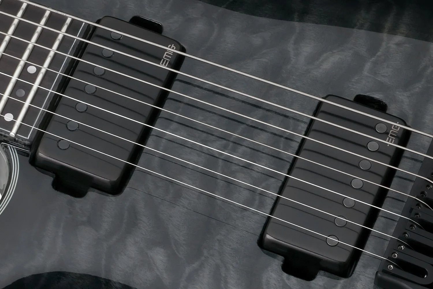 Schecter Hellraiser Hybrid C-7 Left-Handed Electric Guitar - Trans Black Burst - Image 7