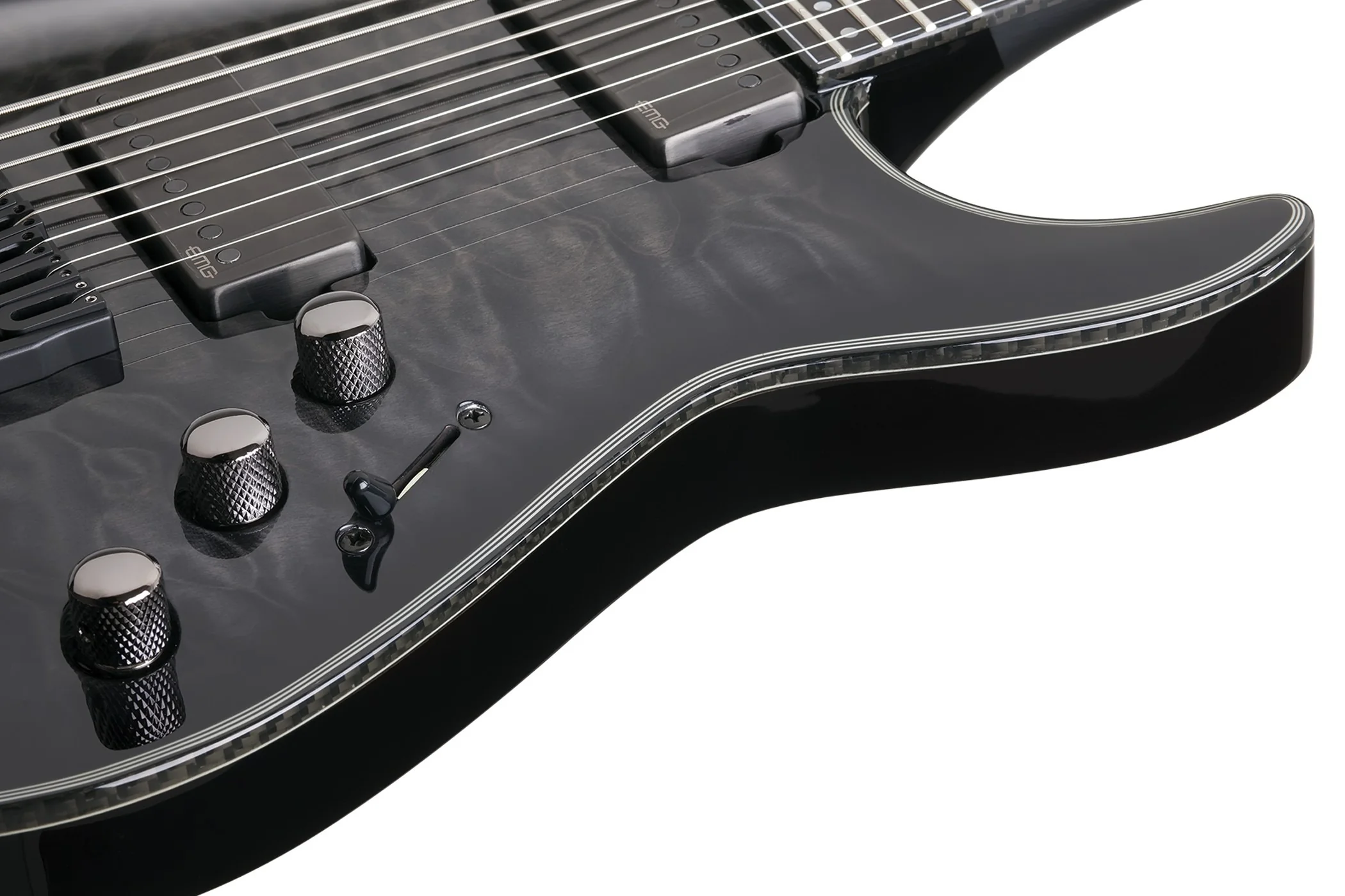 Schecter Hellraiser Hybrid C-8 Electric Guitar - Trans Black Burst - Image 4