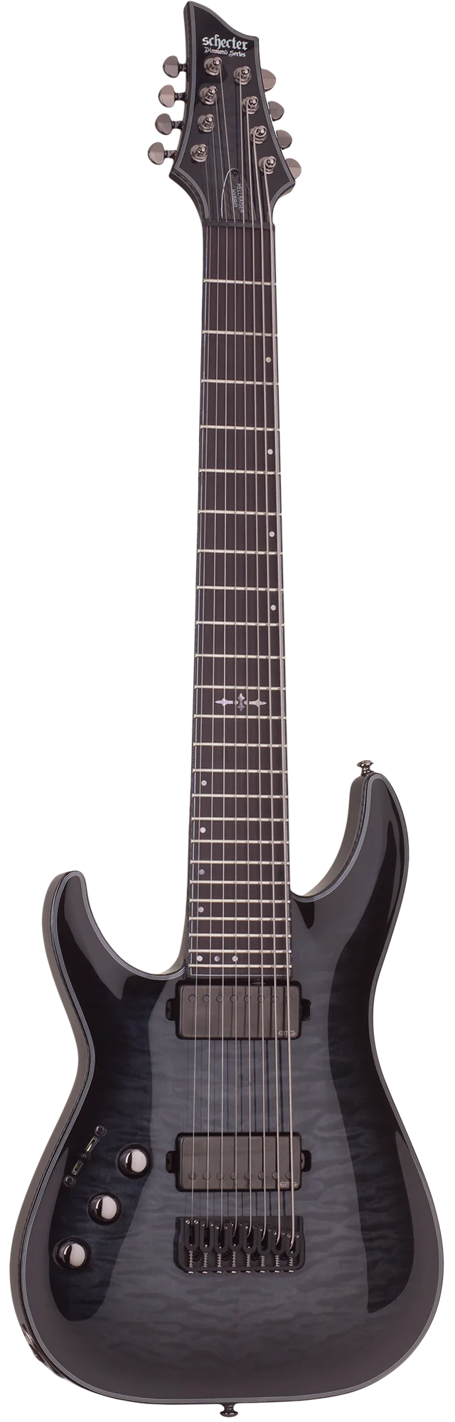 Schecter Hellraiser Hybrid C-8 Left-Handed Electric Guitar - Trans Black Burst - Image 2