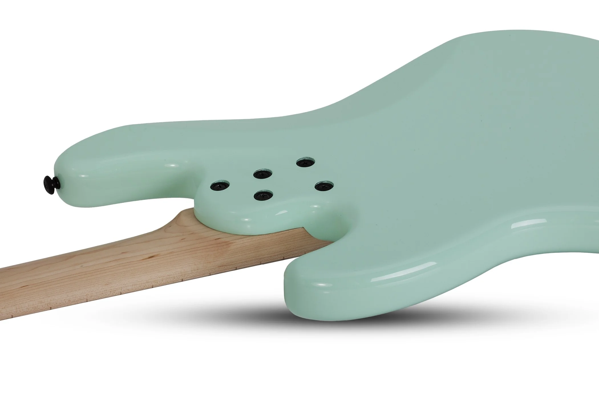 Schecter J-4 Maple FB Left-Handed Electric Bass Guitar - Sea Foam Green - Image 6