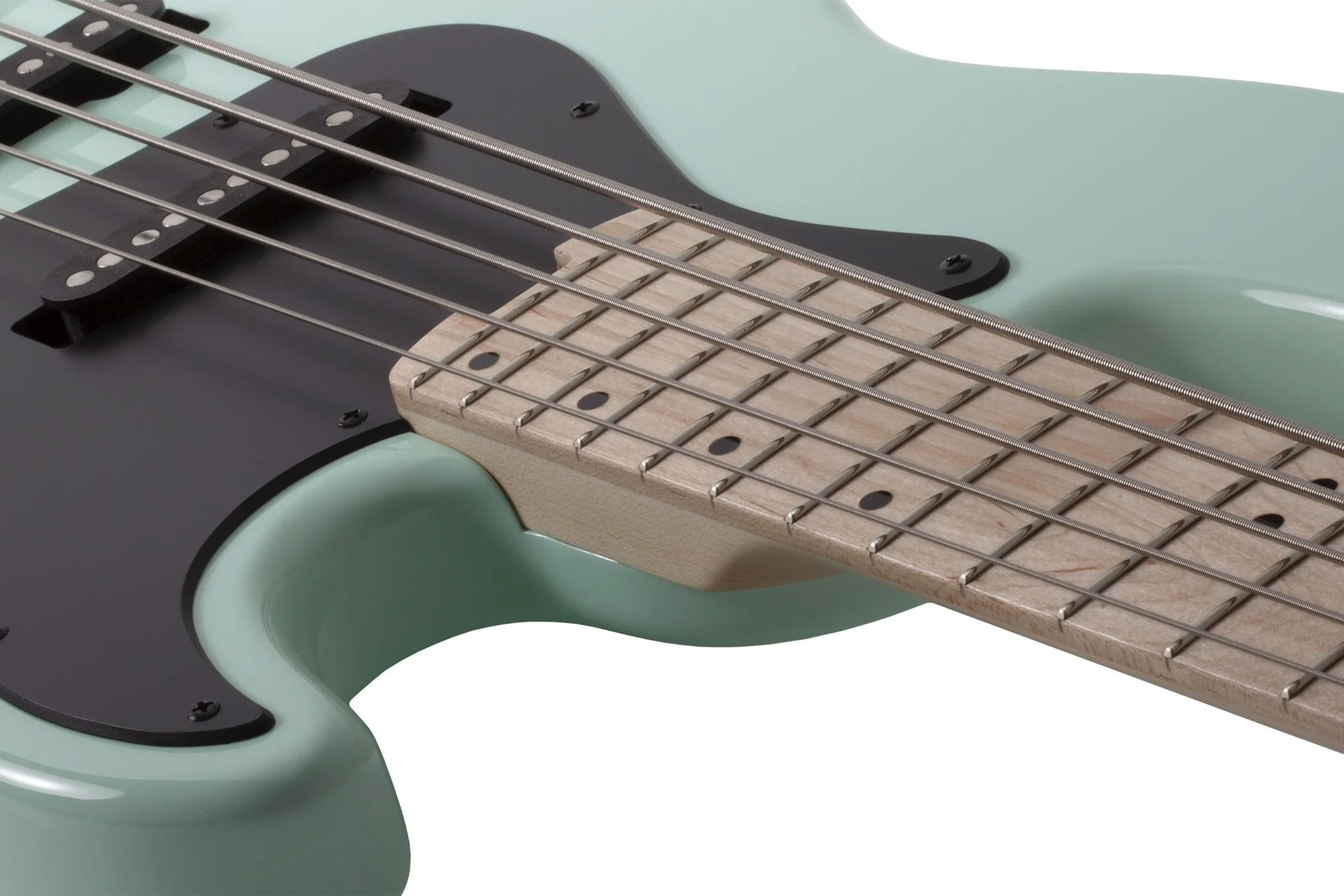 Schecter J-5 Maple FB Left-Handed Electric Bass Guitar - Sea Foam Green - Image 7