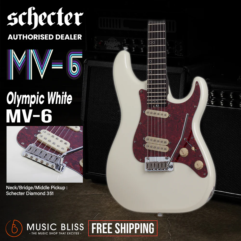 Schecter MV-6 Electric Guitar - Olympic White