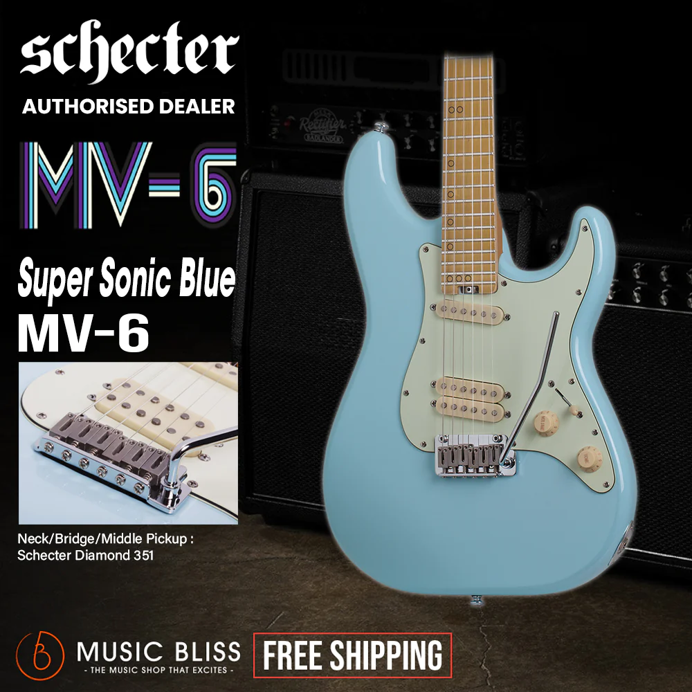 Schecter MV-6 Electric Guitar - Super Sonic Blue