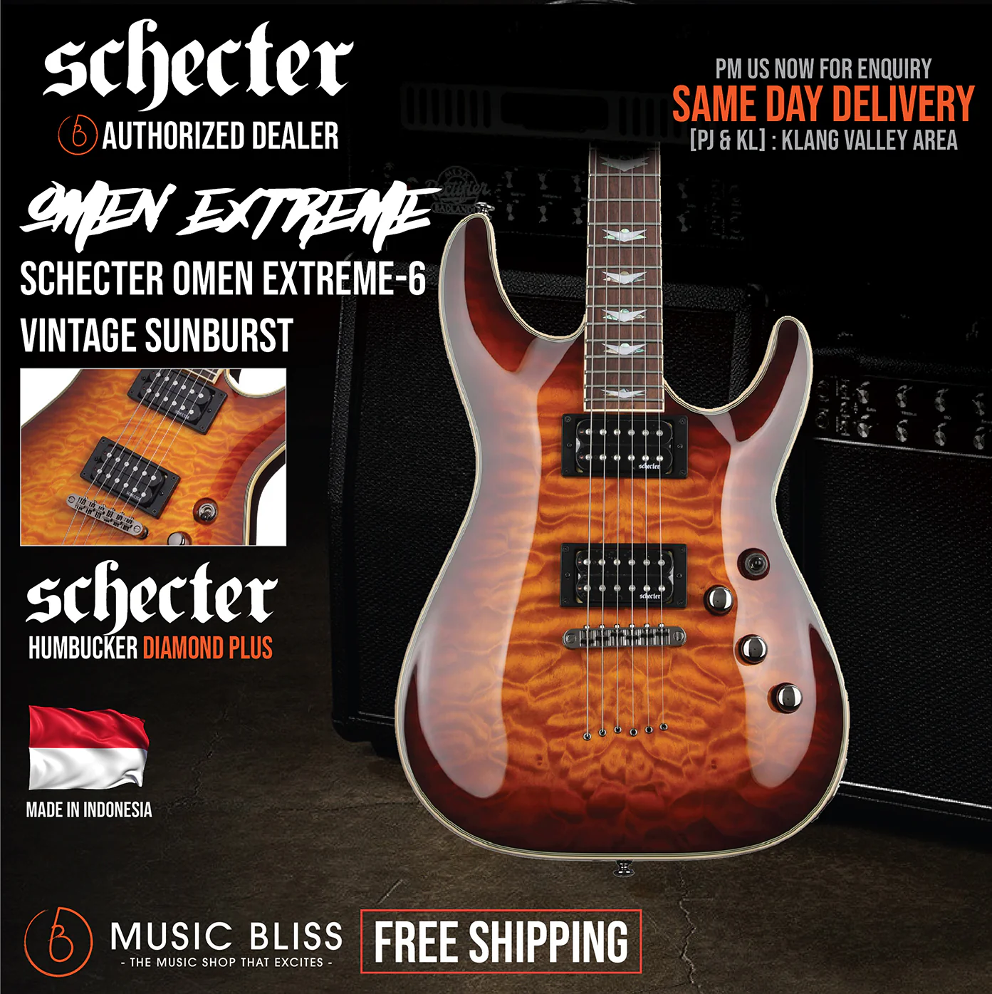 Schecter Omen Extreme-6 Electric Guitar - Vintage Sunburst [MII]