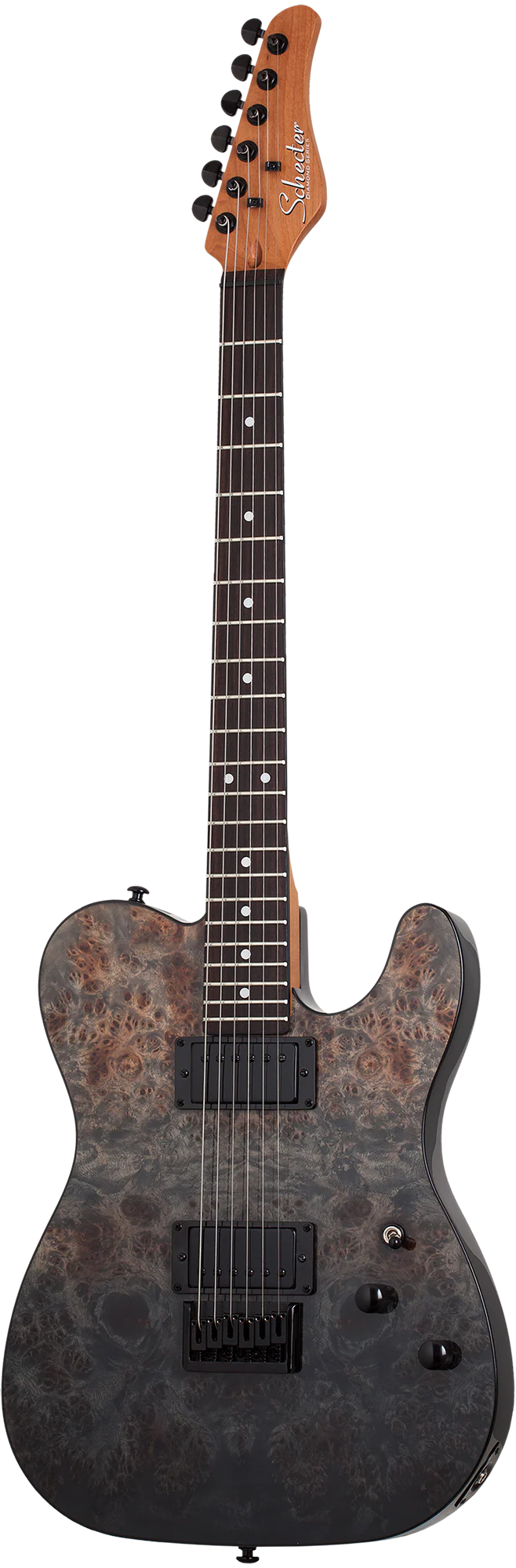 Schecter PT Standard Electric Guitar - Black Fade Burst Burl - Image 2