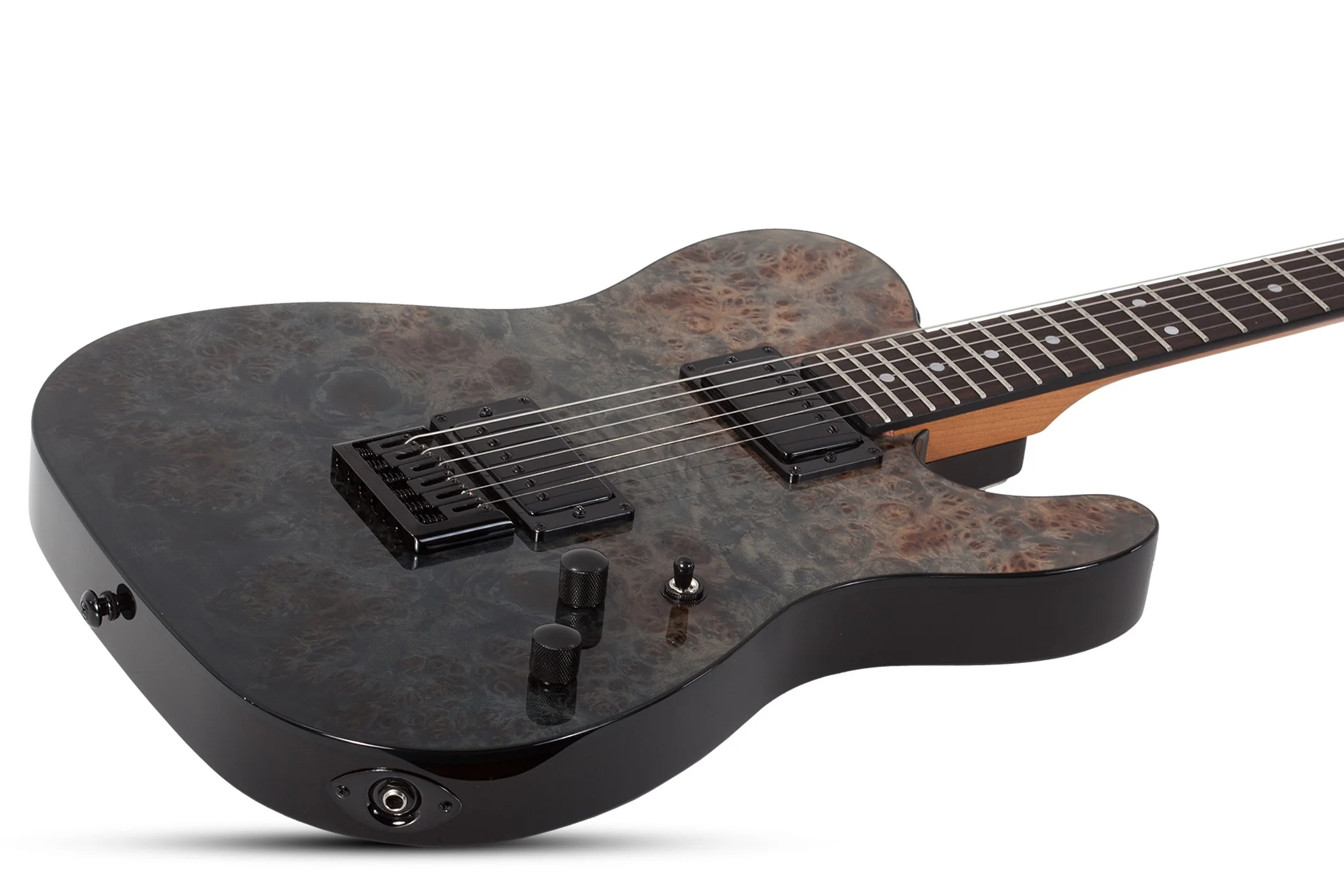 Schecter PT Standard Electric Guitar - Black Fade Burst Burl - Image 4