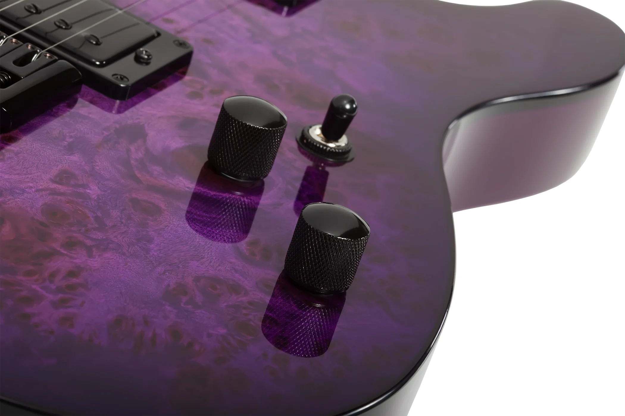 Schecter PT Standard Electric Guitar - Purple Burst Burl - Image 7