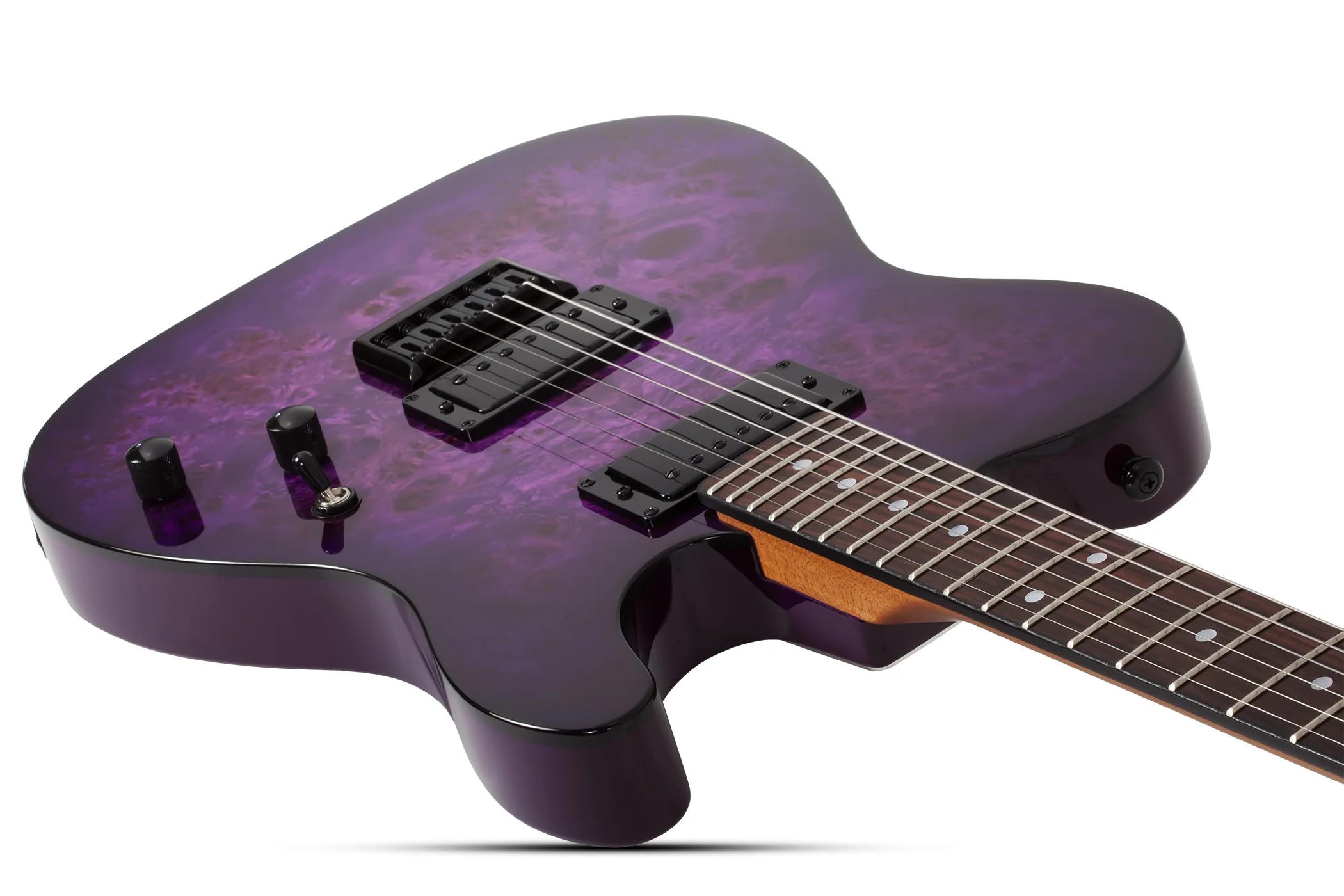Schecter PT Standard Electric Guitar - Purple Burst Burl - Image 8