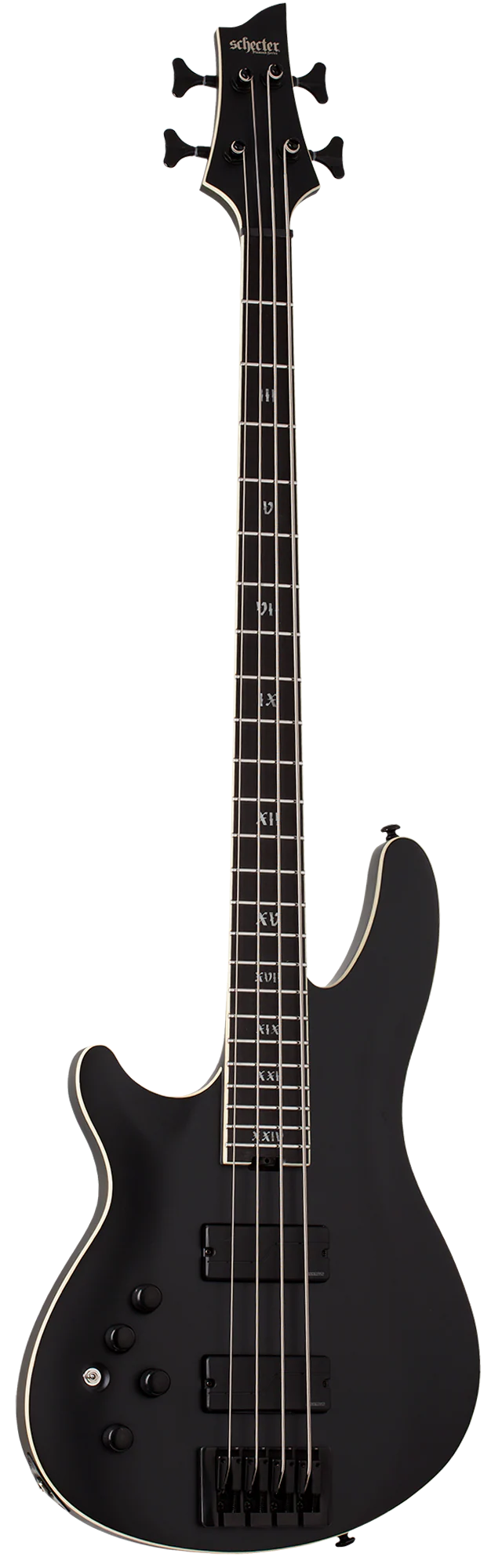Schecter SLS Elite-4 "Evil Twin" Left-Handed Electric Bass Guitar - Satin Black - Image 2