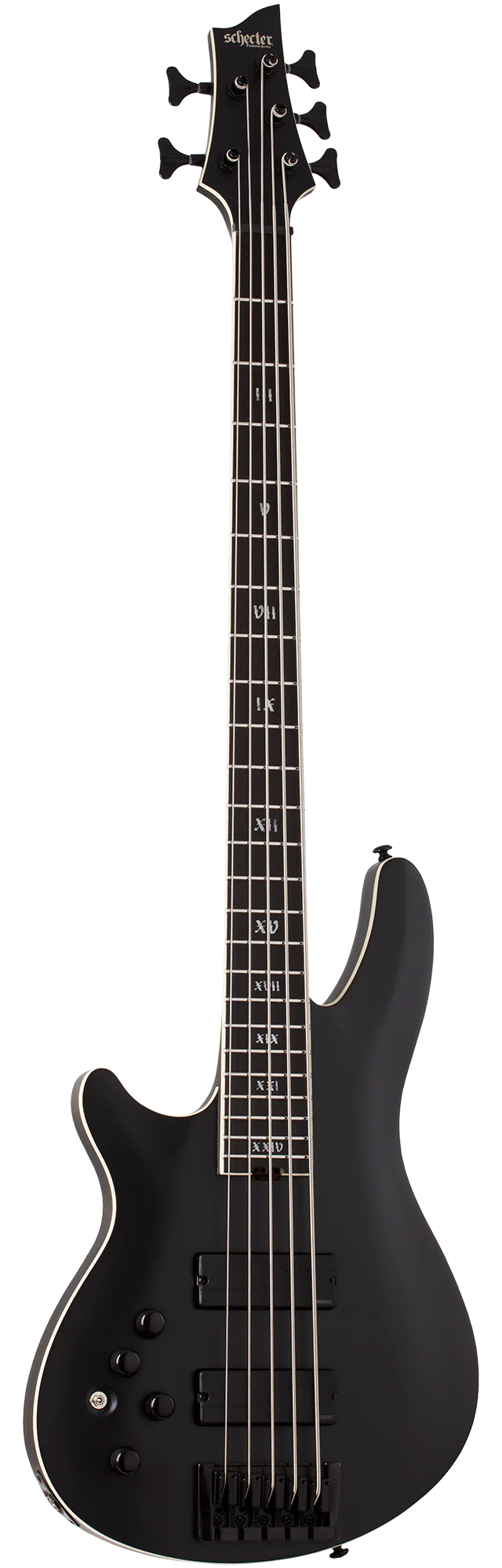 Schecter SLS Elite-5 "Evil Twin" Left-Handed Electric Bass Guitar - Satin Black - Image 2