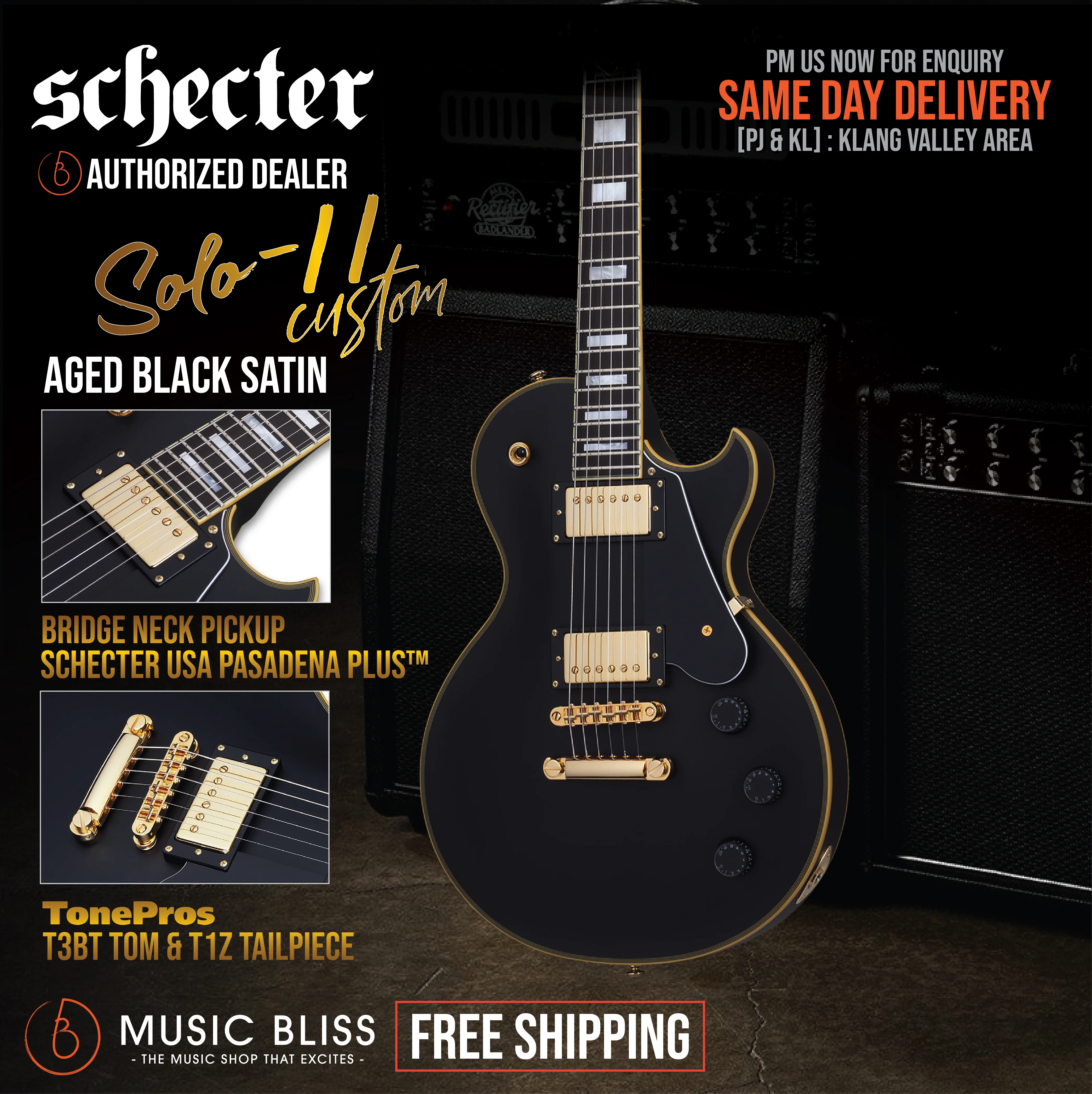 Schecter Solo-II Custom - Aged Black Satin [MIK]