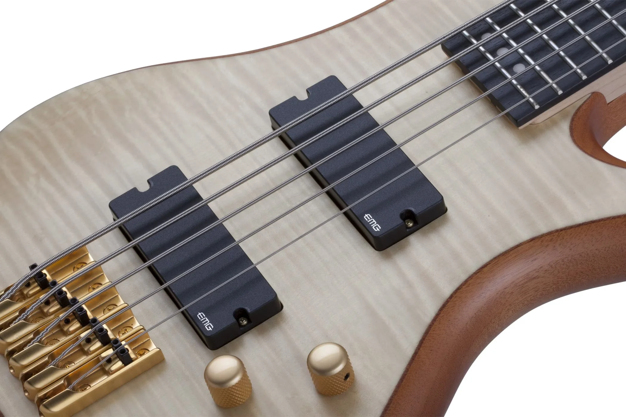 Schecter Stiletto Custom-5 Electric Bass Guitar - Natural Satin - Image 3