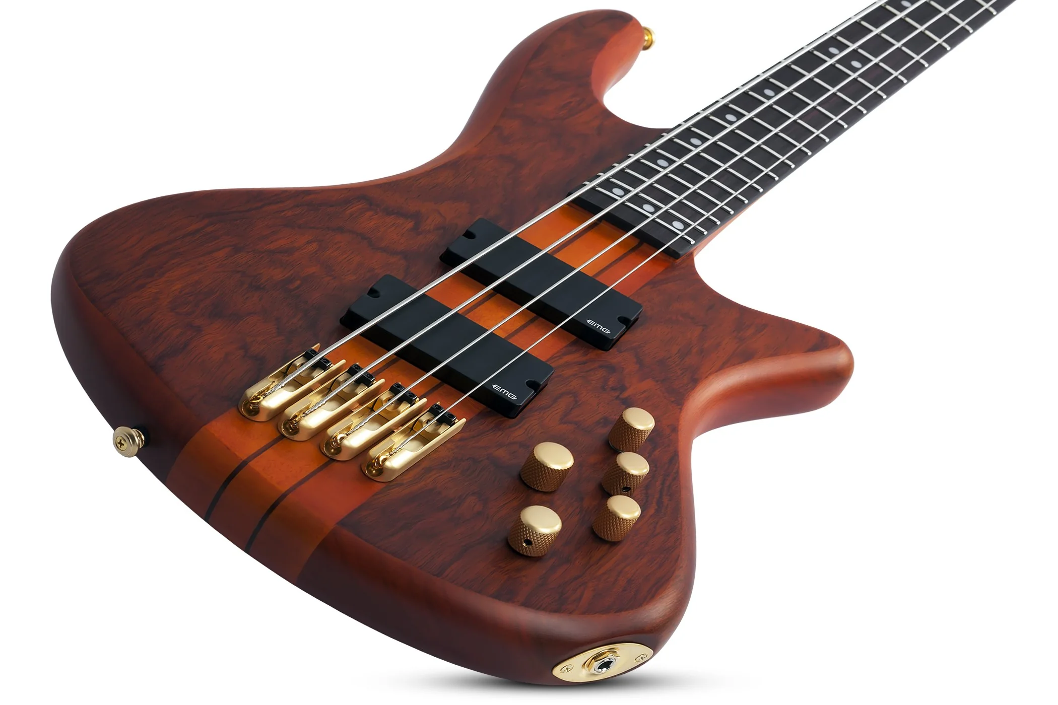Schecter Stiletto Studio-4 FF Electric Bass Guitar - Honey Satin - Image 6