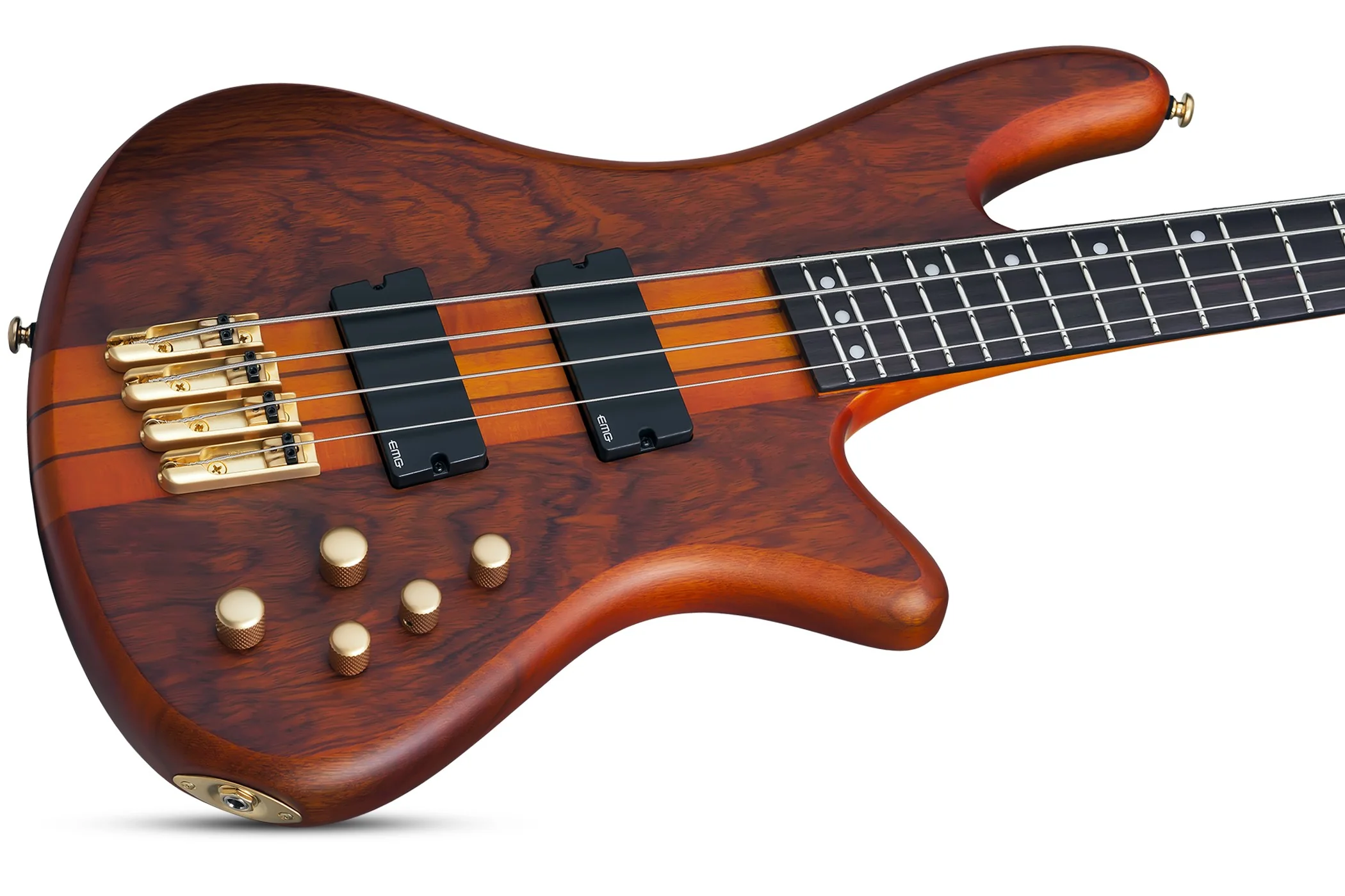 Schecter Stiletto Studio-4 FF Electric Bass Guitar - Honey Satin - Image 8