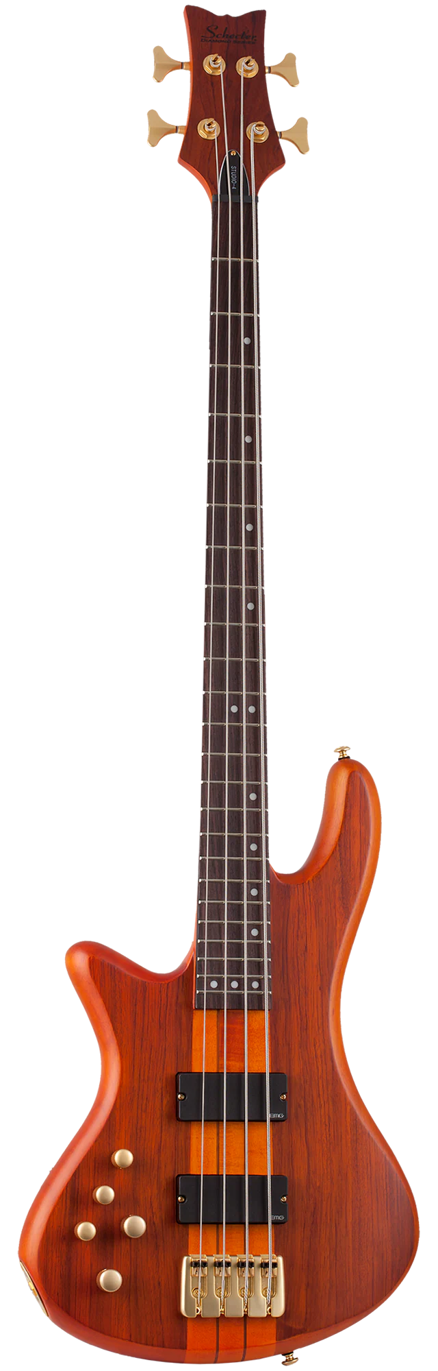 Schecter Stiletto Studio-4 Left-Handed Electric Bass Guitar - Honey Satin - Image 2