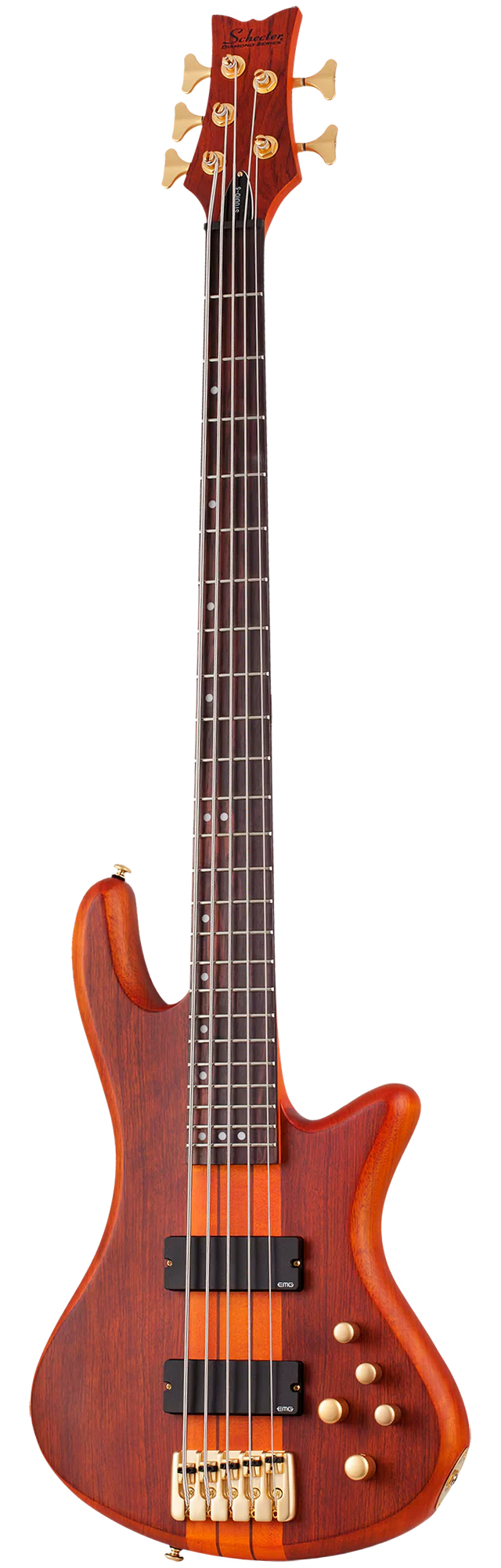 Schecter Stiletto Studio-5 Electric Bass Guitar - Honey Satin - Image 2