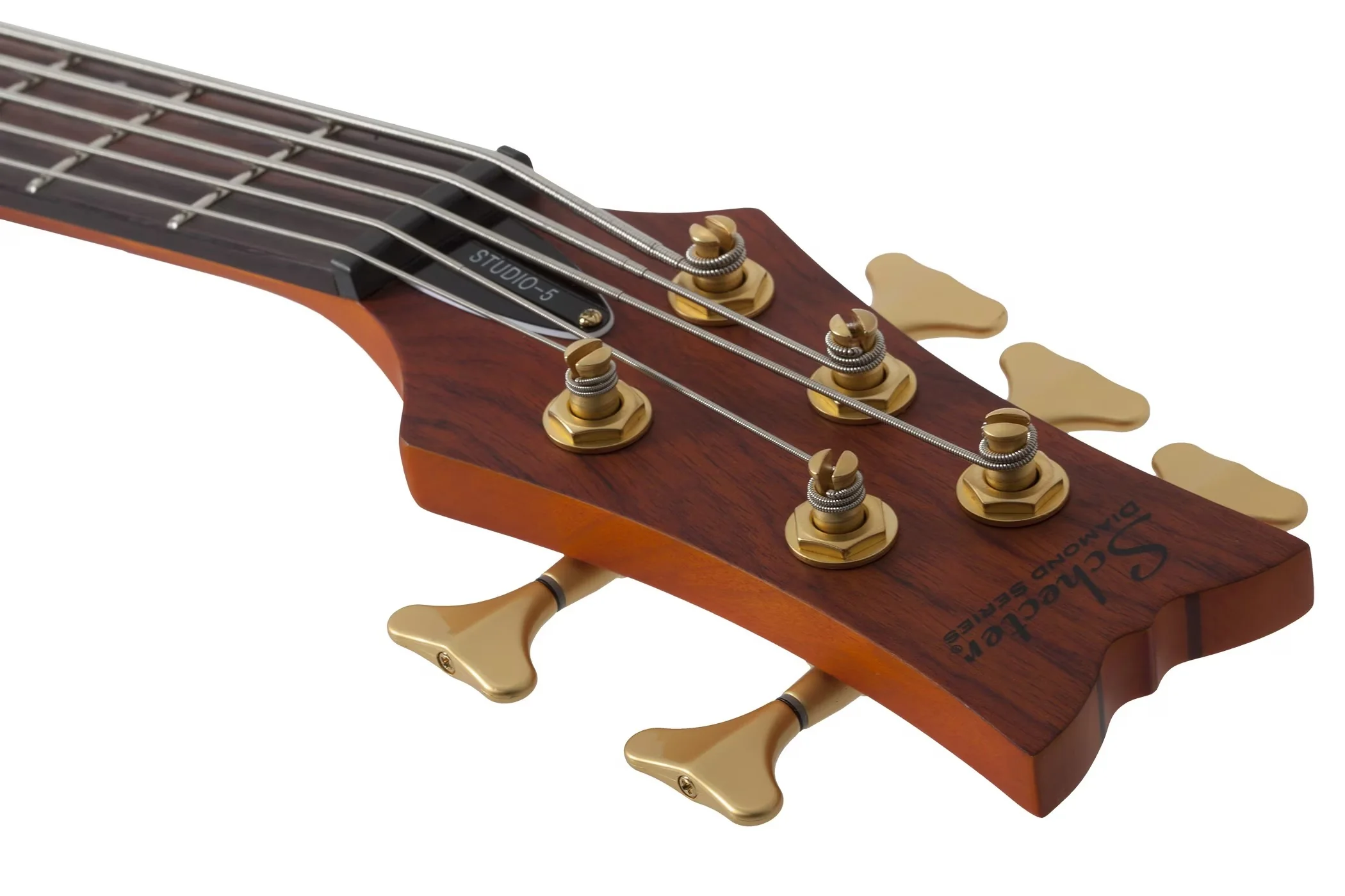 Schecter Stiletto Studio-5 Electric Bass Guitar - Honey Satin - Image 7