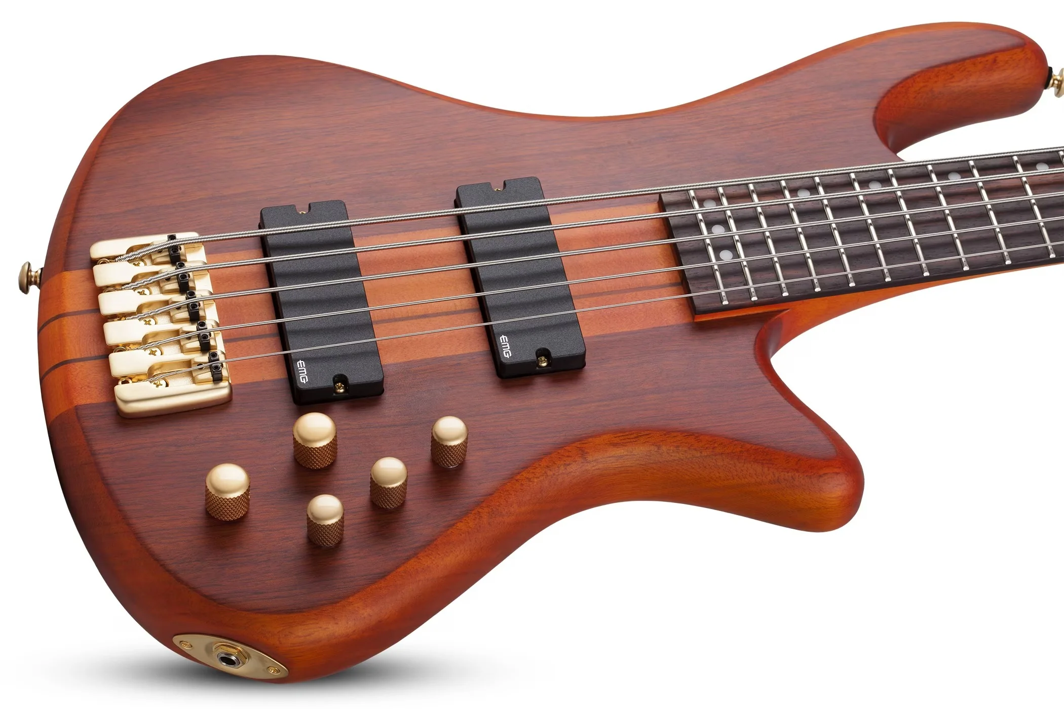 Schecter Stiletto Studio-5 Electric Bass Guitar - Honey Satin - Image 8