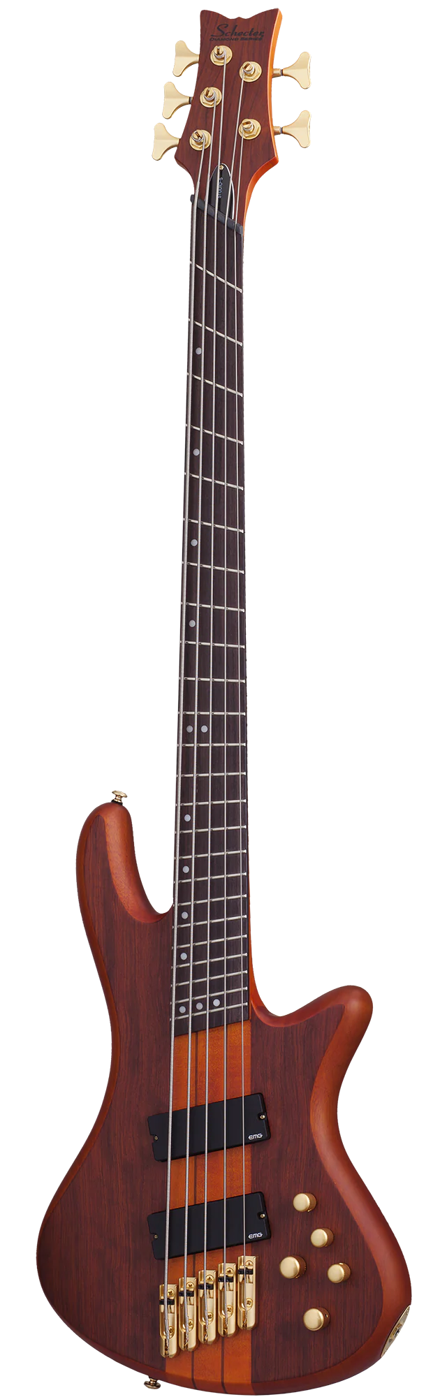 Schecter Stiletto Studio-5 FF Electric Bass Guitar - Honey Satin - Image 2