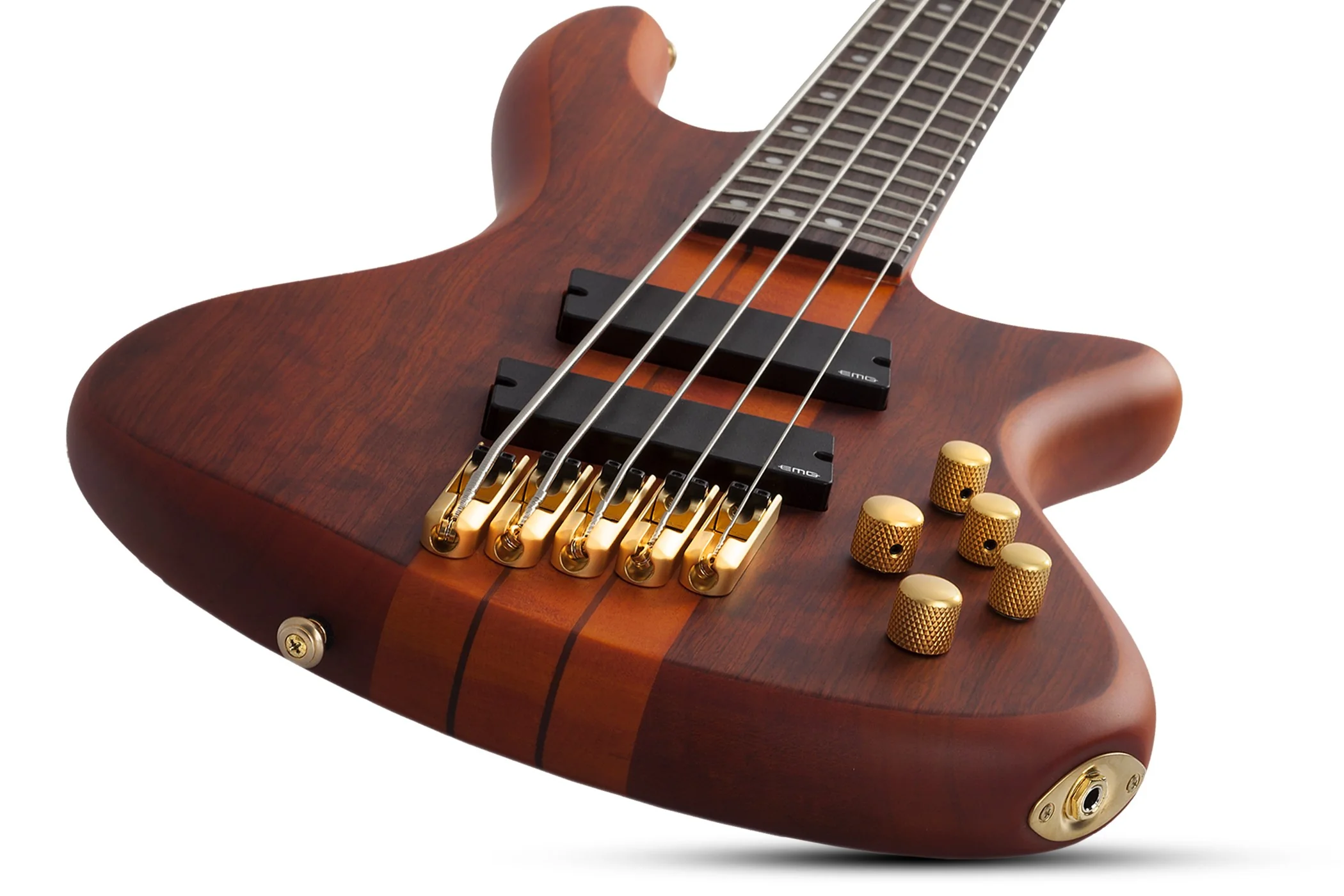 Schecter Stiletto Studio-5 FF Electric Bass Guitar - Honey Satin - Image 5