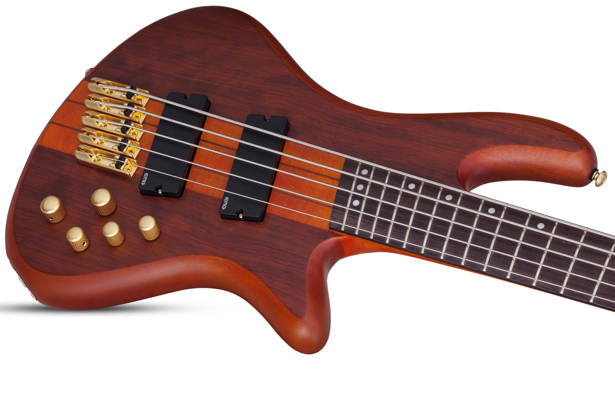 Schecter Stiletto Studio-5 FF Electric Bass Guitar - Honey Satin - Image 7