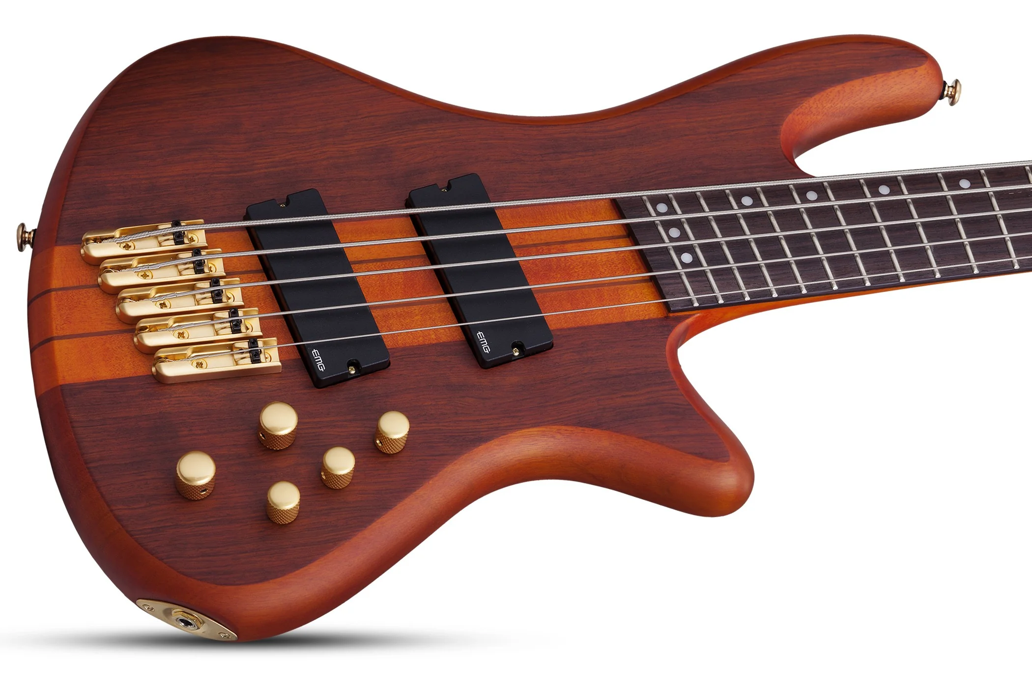 Schecter Stiletto Studio-5 FF Electric Bass Guitar - Honey Satin - Image 8