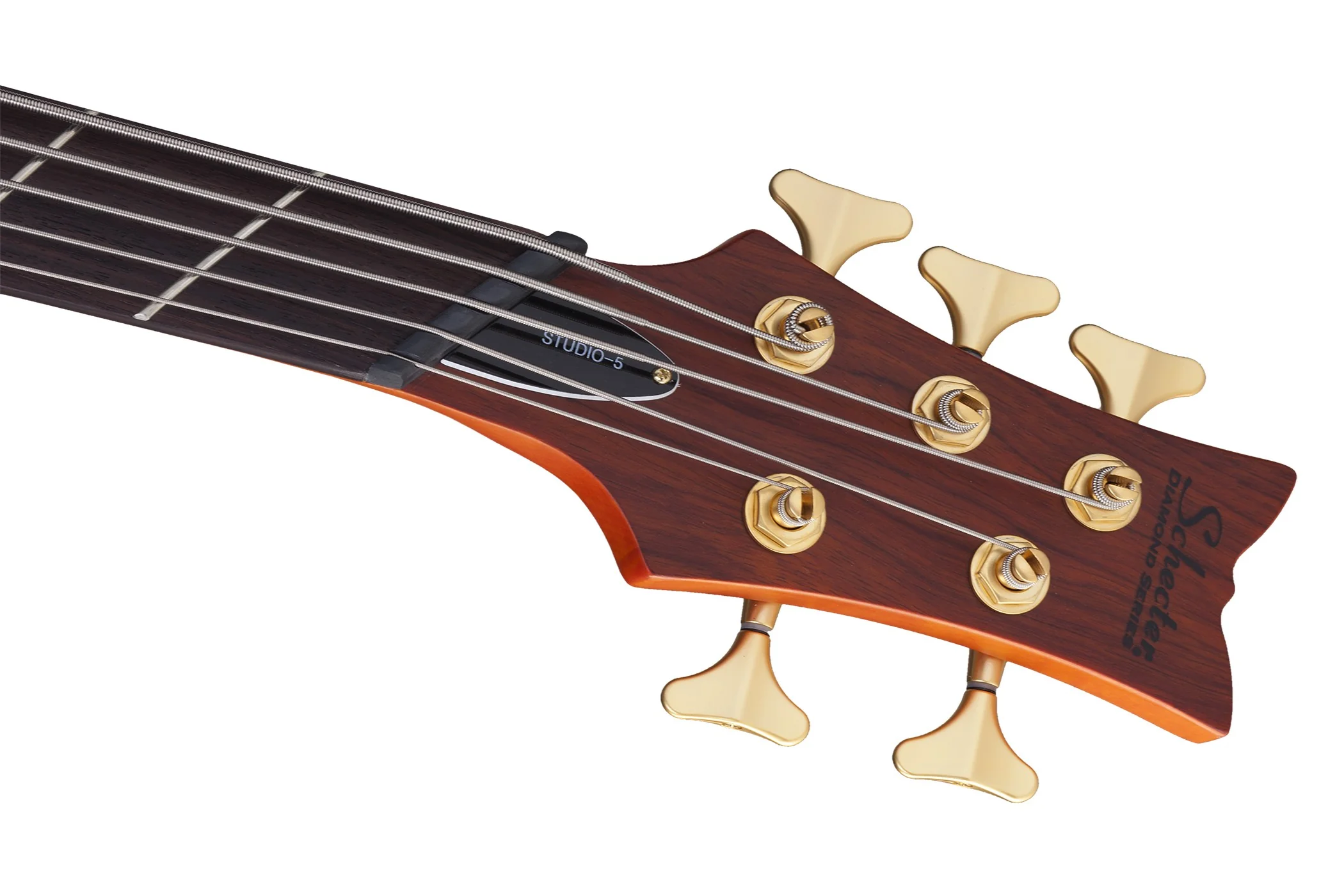 Schecter Stiletto Studio-5 FF Electric Bass Guitar - Honey Satin - Image 9