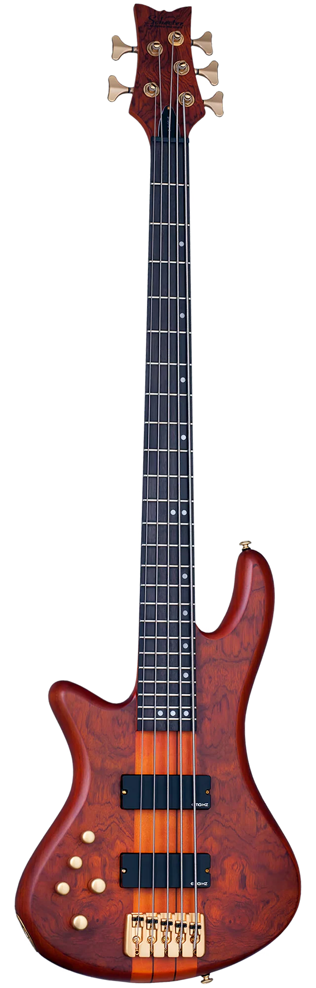 Schecter Stiletto Studio-5 Left-Handed Electric Bass Guitar - Honey Satin - Image 2
