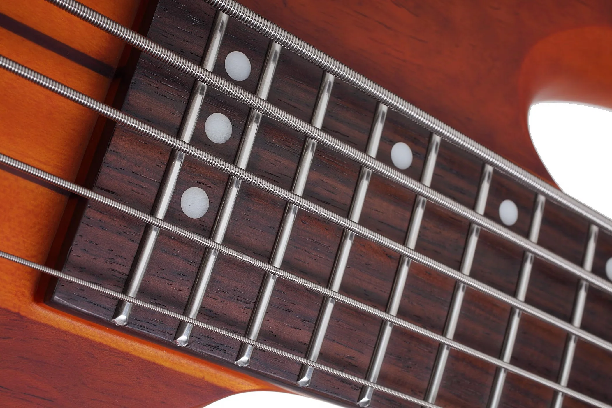 Schecter Stiletto Studio-5 Left-Handed Electric Bass Guitar - Honey Satin - Image 5