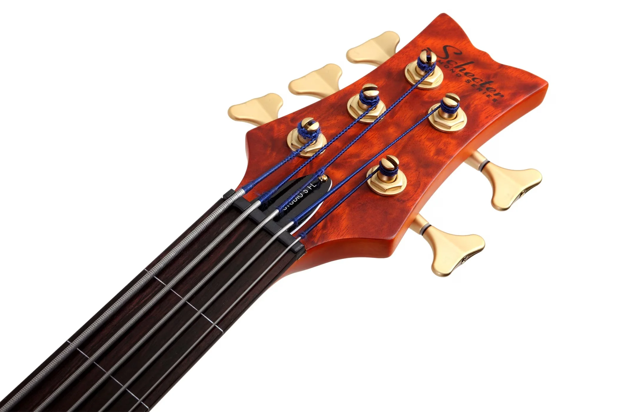 Schecter Stiletto Studio-5 Left-Handed Electric Bass Guitar - Honey Satin - Image 7