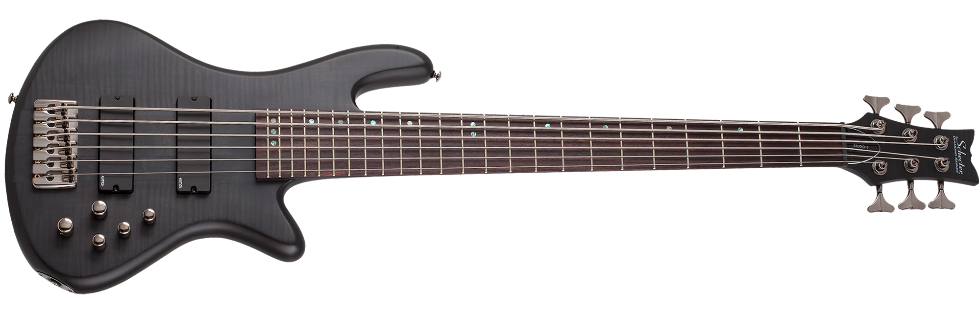 Schecter Stiletto Studio-6 6-String Electric Bass Guitar - See-Thru Black Satin [MIK] - Image 3