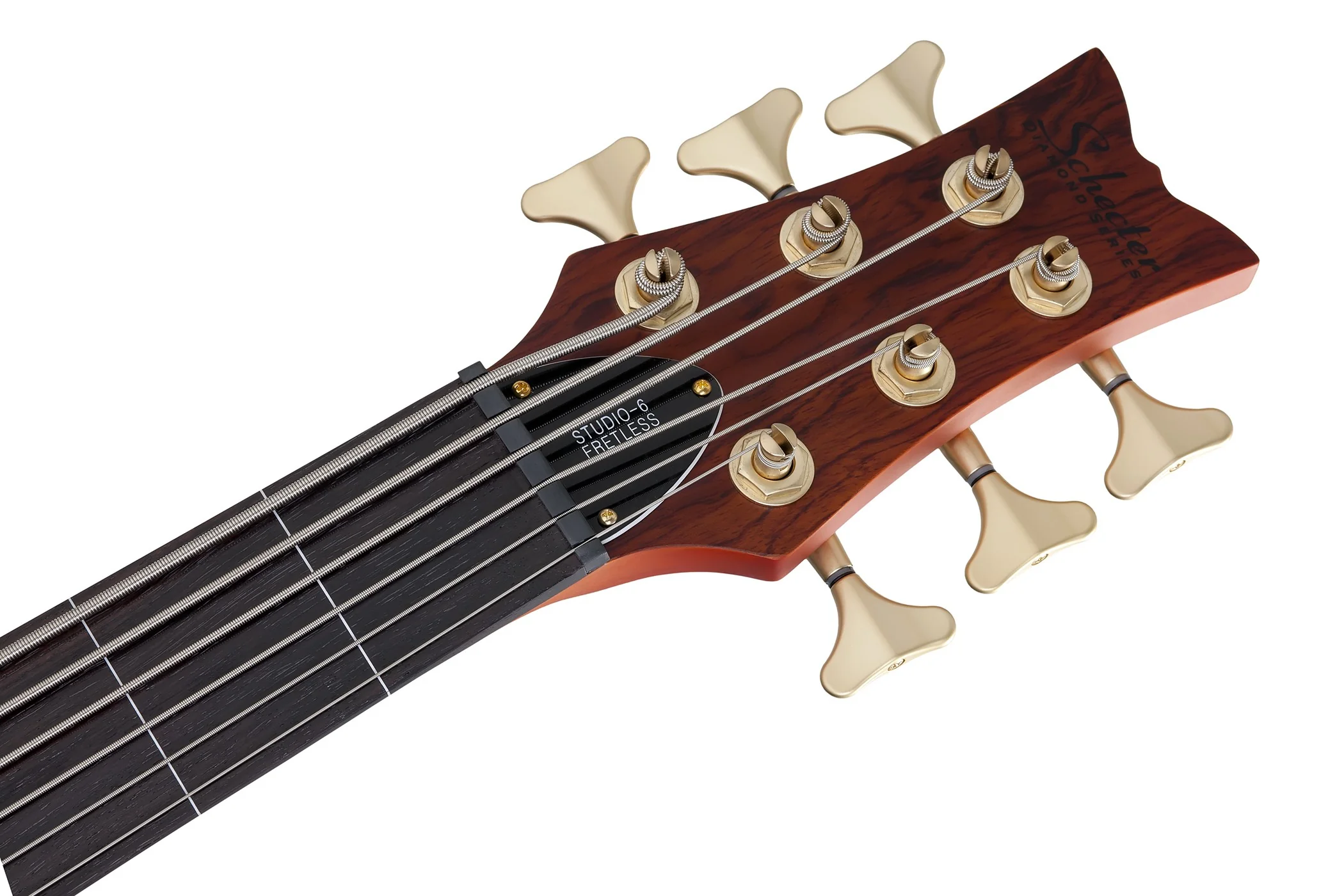 Schecter Stiletto Studio-6 FL Electric Bass Guitar - Honey Satin - Image 8