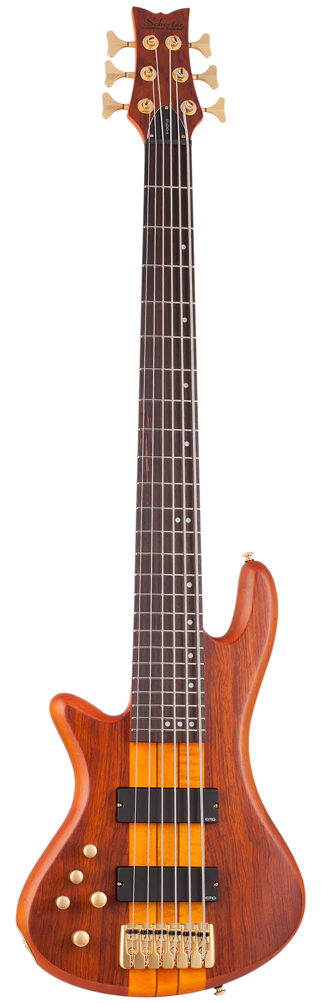 Schecter Stiletto Studio-6 Left-Handed Electric Bass Guitar - Honey Satin - Image 2