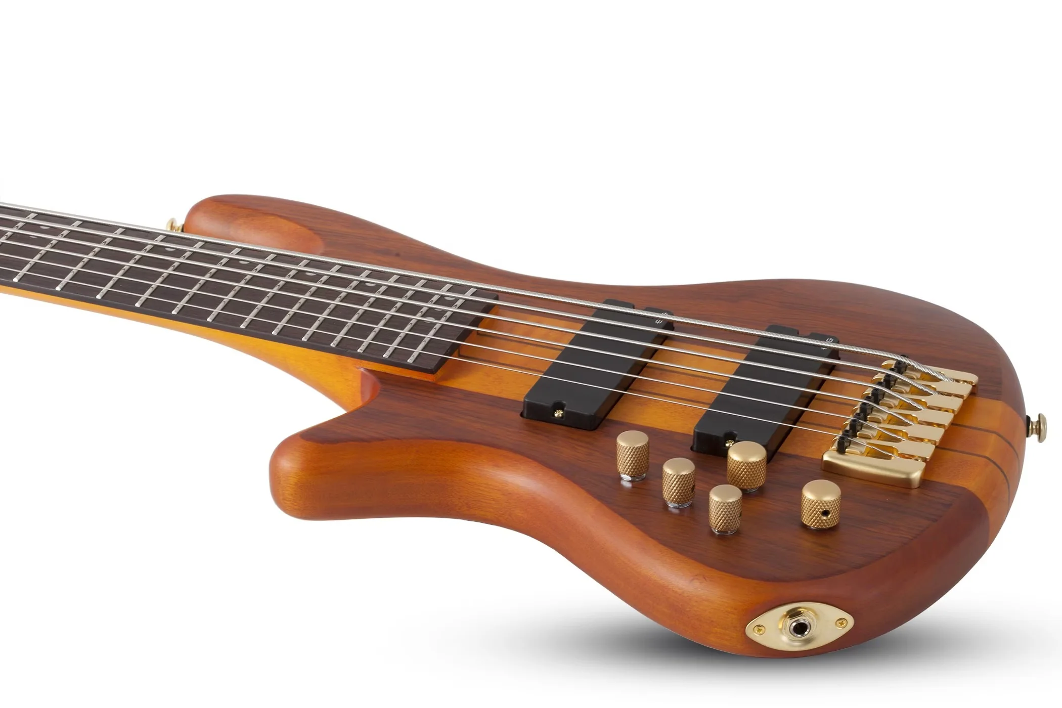 Schecter Stiletto Studio-6 Left-Handed Electric Bass Guitar - Honey Satin - Image 7