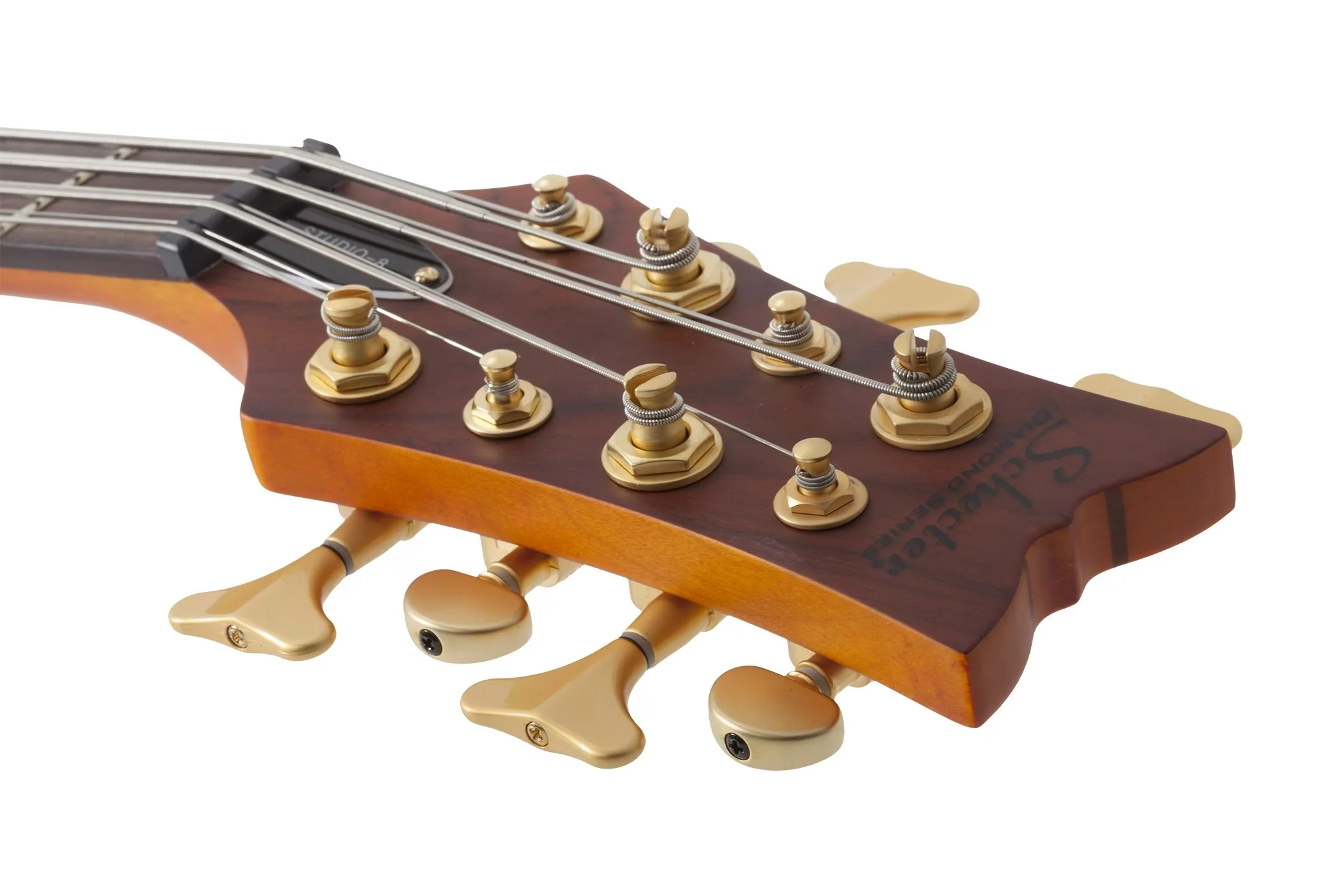 Schecter Stiletto Studio-8 Electric Bass Guitar - Honey Satin - Image 9
