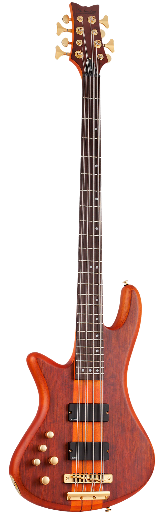 Schecter Stiletto Studio-8 Left-Handed Electric Bass Guitar - Honey Satin - Image 2