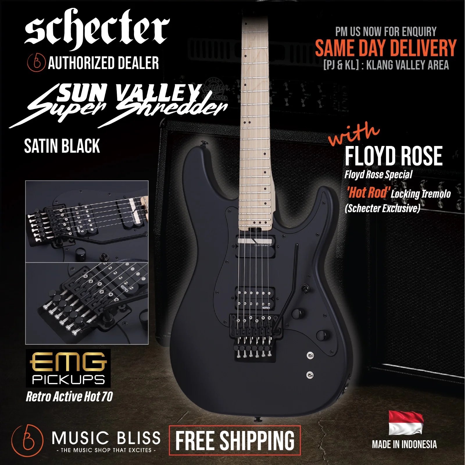 Schecter Sun Valley Super Shredder FR-S - Satin Black [MII]