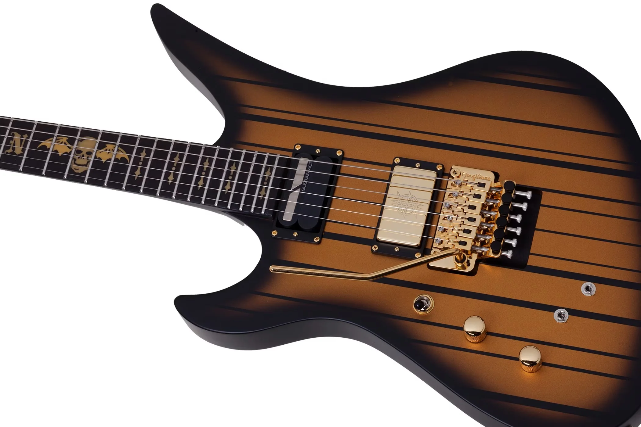 Schecter Synyster Gates Custom-S Left-Handed Electric Guitar - Satin Gold Burst - Image 6