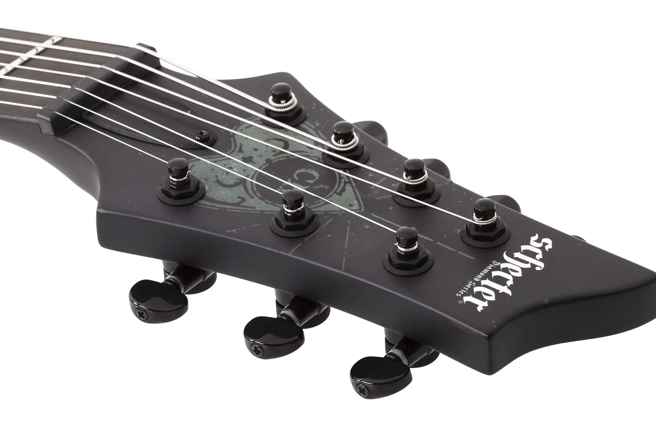 Schecter V-7 Chris Howorth Snake Cross Electric Guitar - Satin Black - Image 8