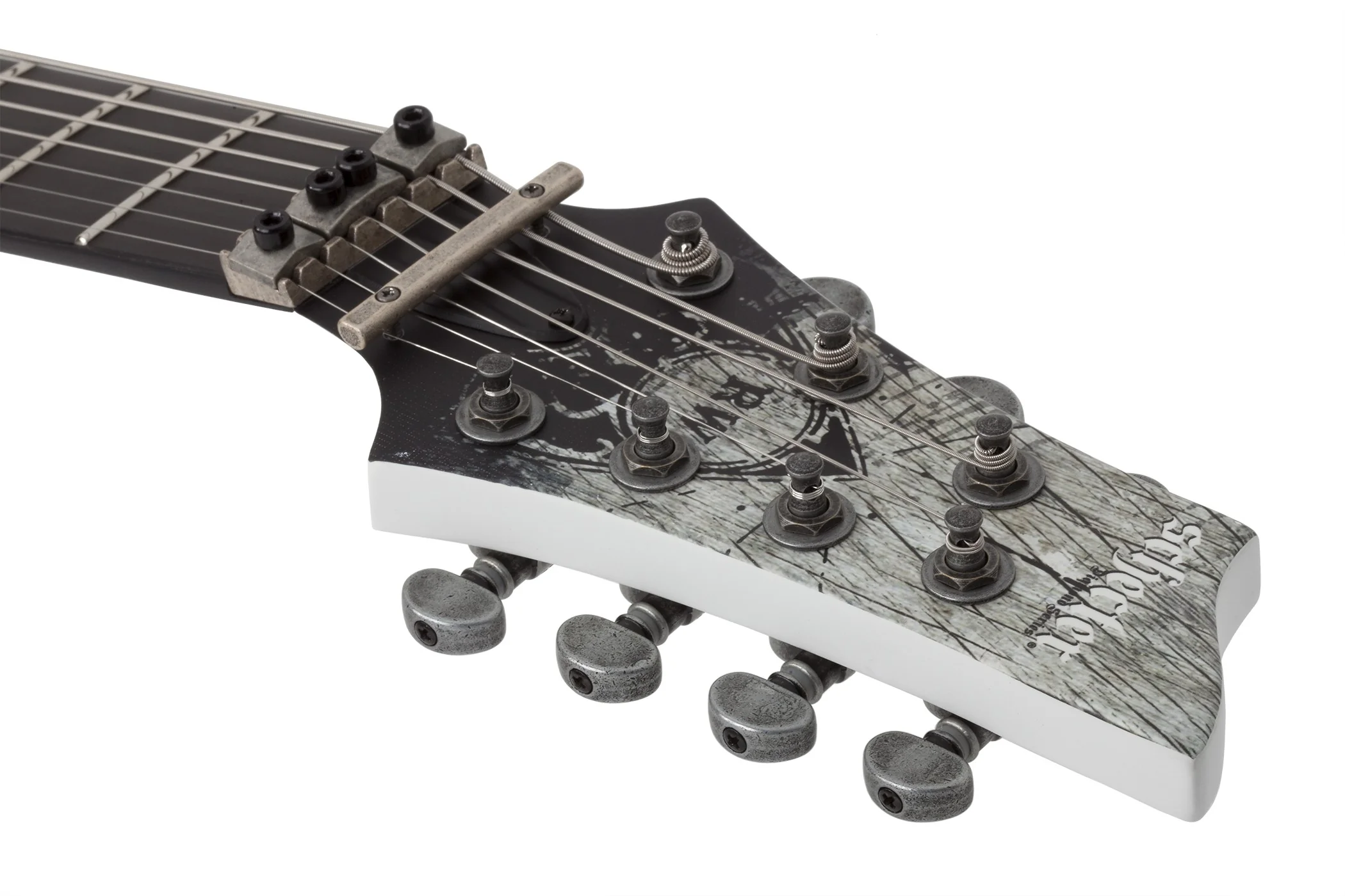 Schecter V-7 FR Randy Weitzel Ouija Electric Guitar - Satin White - Image 8
