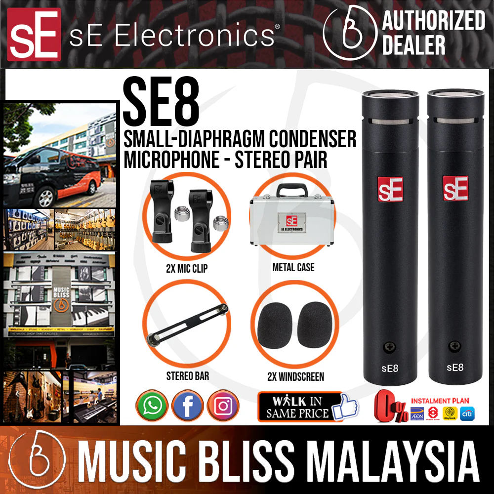 SE Electronics sE8 Small-diaphragm Condenser Microphone - Stereo Pair