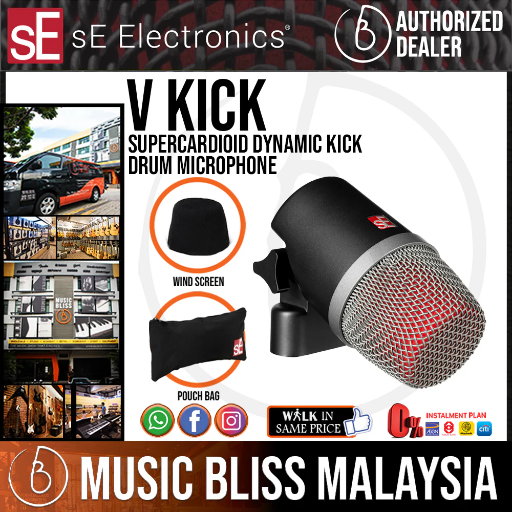 SE Electronics V Kick Supercardioid Dynamic Kick Drum Microphone