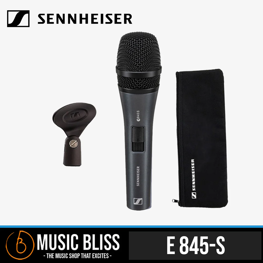 Sennheiser e 845-S Dynamic Supercardioid Vocal Microphone with On/Off Switch