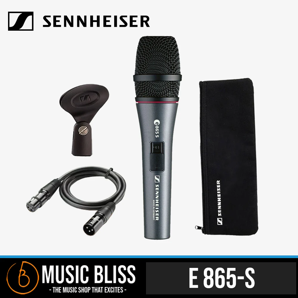 Sennheiser e 865-S Handheld Condenser Microphone with On/Off Switch and FREE Mic Cable