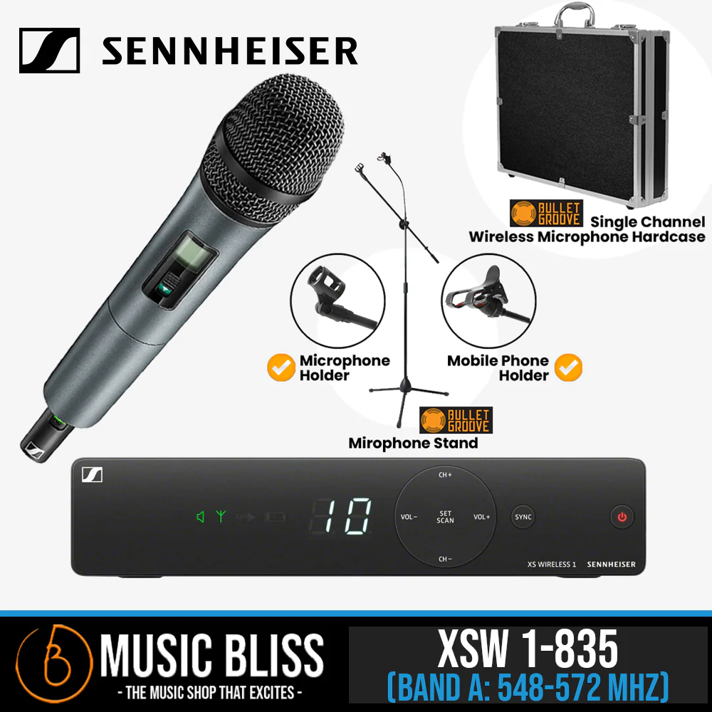 Sennheiser XSW 1-835 Wireless Handheld Microphone System with FREE Microphone Stand - Image 3